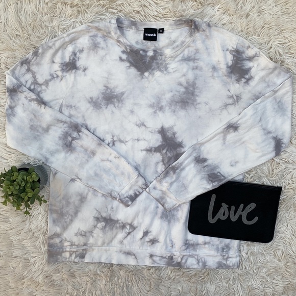 Mono B Tie Dye Top 💗 Gray & White - Picture 2 of 14